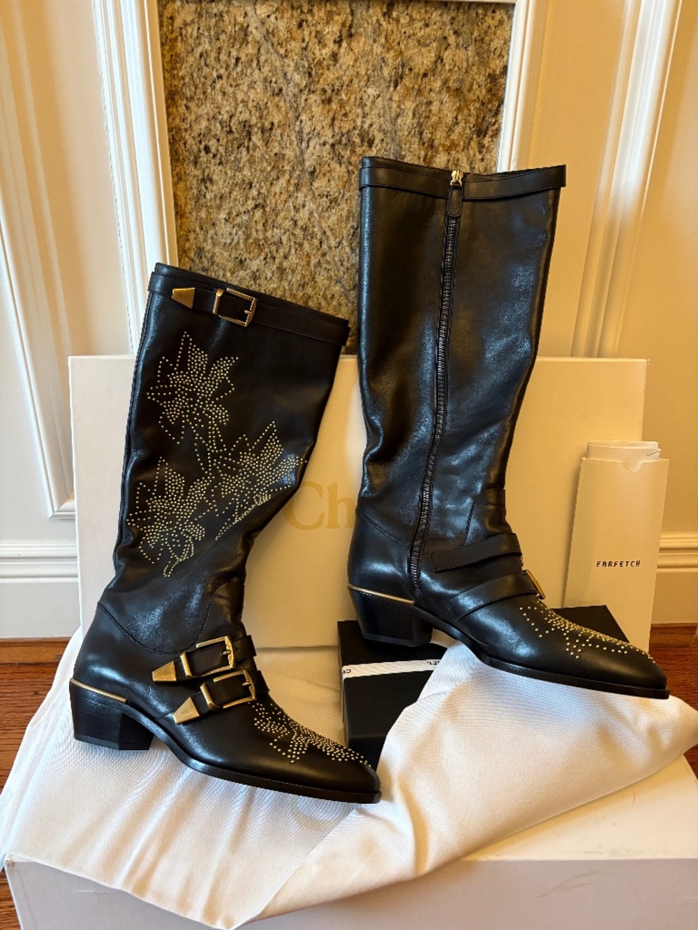 🔥 Chloe Susana studded Knee-high Leather boots !!